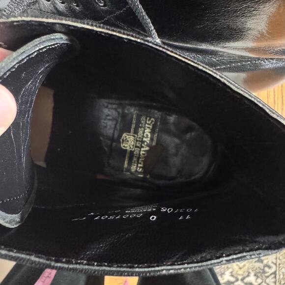 Stacy Adams Boot Men 11D Madison Boot High Top Biscuit Toe Black Leather Classic - Picture 6 of 11